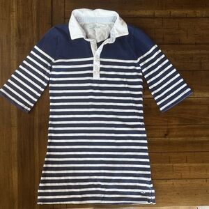 Vineyard Vines Kids Polo Dress in Navy and White Stripes